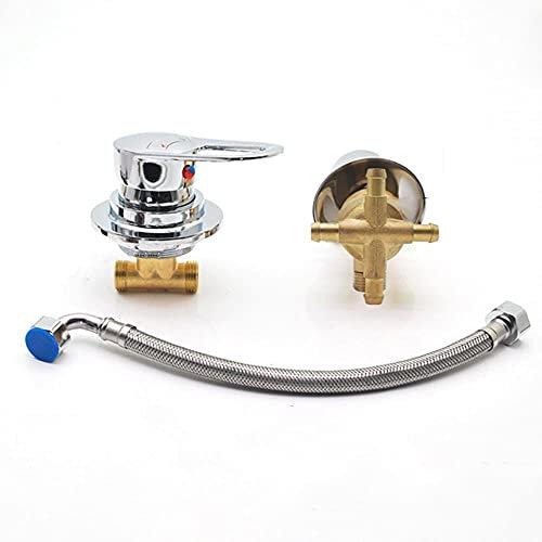 AFUDER Interruttori Per Doccia a 2/3/4/5 Vie Comando Rubinetti Camera Deviatore di uscita Due pezzi Miscelatore Cartuccia per Valvola in Ceramica Rubinetto per Acqua Calda Fredda in Ottone Cromato