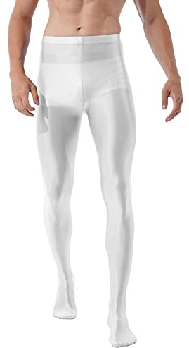 iiniim Homme Legging Collant Pantyhose Brillant Nylon Bas Collants Moulant Pantalons Thermique Legging Extensible M-XL