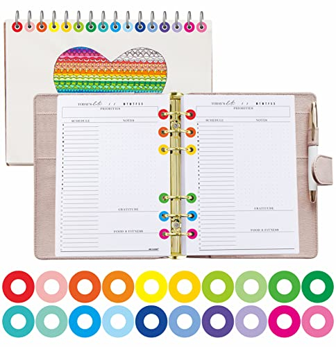 3000 Stück Lochverstärkungsaufkleber, 20 Farbdesigns Papierlochschützer Bunte selbstklebende Lochverstärkungskreisaufkleber für Loseblatt-Papierbögen (außen 13mm, innen 6.5mm)