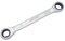 DAKCOS 17x19mm Combination Ratchet Spanner 2-in-1 Double End Ring Ratchet Spanner Wrench CR-V with Matt Chrome Finish