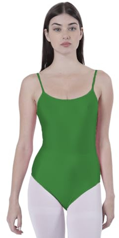 Body de danse pour femme avec bretelles sans manches avec col rond et couvre le dos - Body non transparent ajusté pour danse danse gymnastique rythmique