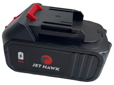 Jet Hawk Additional 3600mAh Pressure Washer Battery - 45 Minutes Run Time, and 2 Hour Recharge Time - 300W - Always Be Prepared with an Extra Battery!