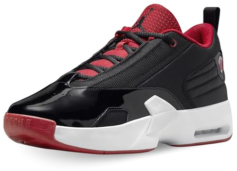 Jordan Max Aura 6 Chaussures pour homme (FQ8298-101, blanc/noir/doré métallique), Noir/rouge/blanc-noir, 45 EU