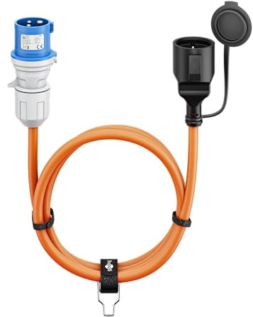 goobay CEE-Adapterkabel für Wohnwagen, 5 m, CEE-Stecker auf Schutzkontakt-Steckdose, für den Außenbereich mit IP44, 76224