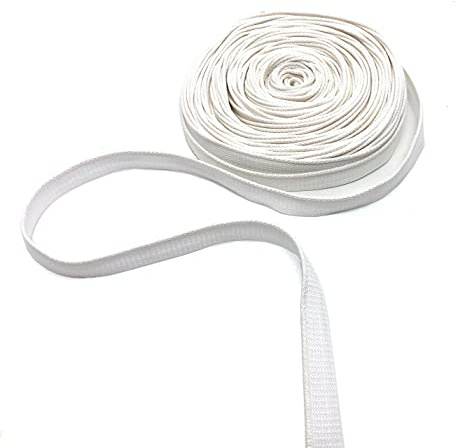 100 % polyesterband för sömnad och skräddarsy, kläd-, kabelband, kantband, band, 27 färger, 15 mm, i 5 längder (vit, 20 m)