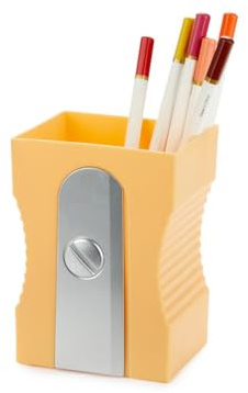 balvi Schreibutensilienbehälter Sharpener Orange Farbe Inspiriert durch einen Anspitzer Plastik