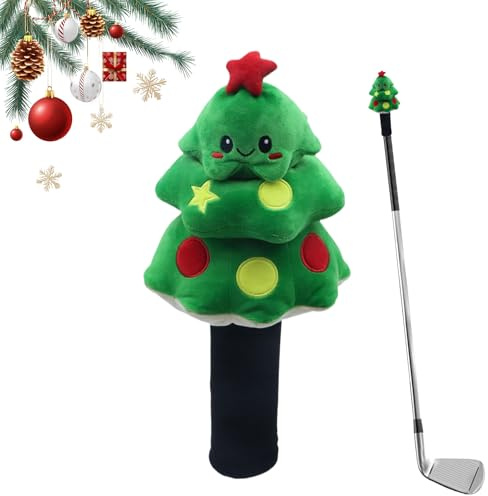 Copritesta per mazze da golf, per albero di Natale e fairway, sportivi protettivi per legno ibrido da fairway, viaggi, interni ed esterni, per uomini e donne, golfisti, vacanze, compleanni