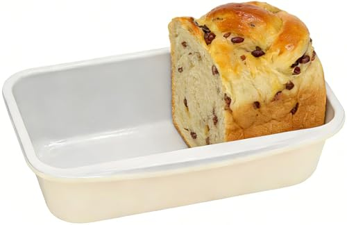 Ymiton Nonstick Ceramic Bread Loaf Pan with Handle, Cream | 9x5 inch, Ceramic Coating, Aluminized Steel, Oven Safe to 550°F, Dishwasher Safe, Non-Toxic, PTFE & PFOA Free