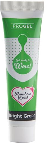 Colorant alimentaire professionnel Rainbow Dust ProGel, vert vif 25 g