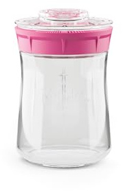 Kefirko Bocal de Fermentation | L'ensemble idéal pour préparer du Kéfir de Lait ou du Kéfir d'eau à la Maison | Fermenteur-germinateur Maison + livret de Recettes | 848ml | sans BPA | (Rose)