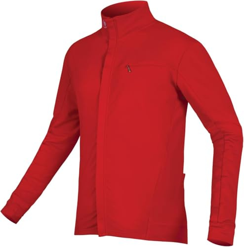 Endura Men's Xtract Roubaix Long Sleeve Cycling Jersey | Breathable | Moisture Wicking | Athletic Fit | Zipped Pockets, Red, L