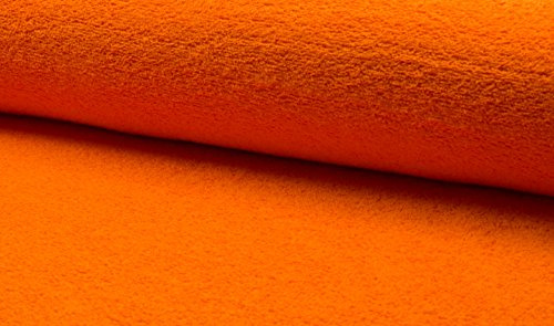 CRS Fur Fabrics Tela de Rizo de algodón de Doble Cara, Color Naranja, 1 m, 150 cm x 100 cm