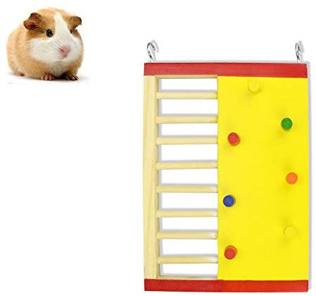Petall Hängeleiter für Hamster, Holz, Wippe, Kletterspielzeug, Käfig, Geschenk für kleine Tiere, Zwerghamster, Maus, Ratten, Chinchilla, Rennmäuse, Igel (4)