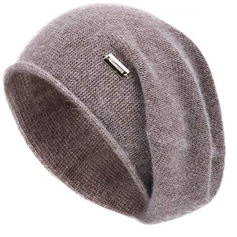 jaxmonoy Slouchy Knit Beanie Hat for Women Winter Soft Warm Ladies Laightweight Slouch Knitted Skull Beanies Cap - Brown