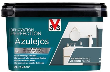 V33 Esmalte Renovation Perfection Azulejos Azul Profundo Satinado 2L