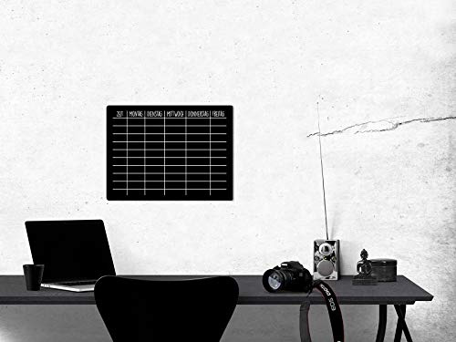 Timetable Magnetic Blackboard Film - Wipe-Clean - Magnetic Board Film School - for Children and Teenagers | For Real Chalk & Chalk Pens | Various Sizes | Chalkboard | Wall Film (40 x 30 cm)