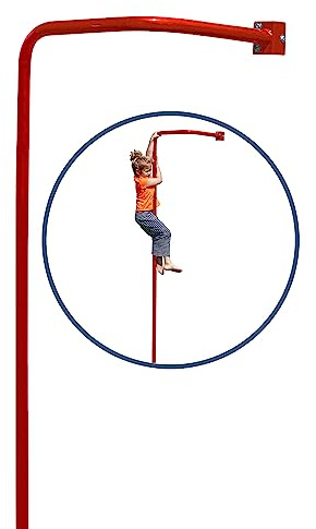 Spielturmking - Feuerwehr Kletterstange für Spielturm, Must-Have Klettergerüst und Spielturm Zubehör für Spielplätze und Spieltürme, Alternative zum Kletternetz, rot, 270 cm hoch