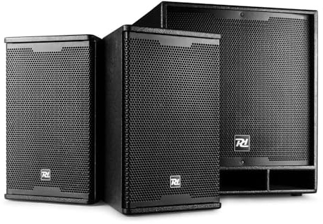Power Dynamics Combo 1800 - Sistema de Audio 2.1 con 1800W de Potencia, tecnología inalámbrica Bluetooth, Ideal para DJ móviles, subwoofer Activo de 18 y satélites pasivos de 10