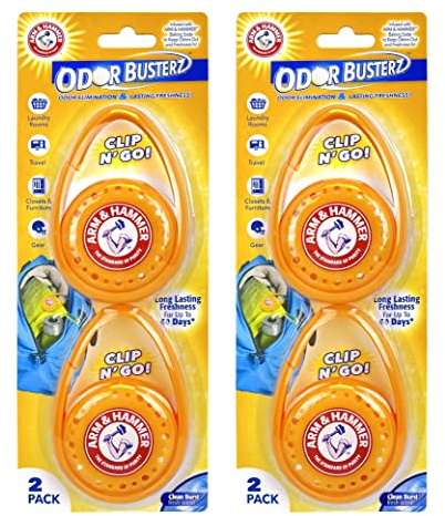 Arm & Hammer Odor Busterz - Clip N Go, 4 Count Deodorizer Pack