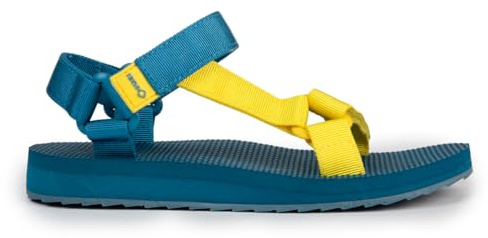 Izas - Sandalias de Senderismo con Doble Cierre de Velcro - Sandalias de Trekking Unisex Transpirable, Cómodas y Ligeras - TYN Color Azul y Amarillo - Talla 45