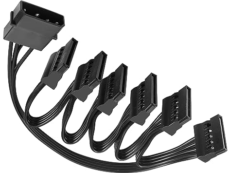 YACSEJAO Cable de alimentación IDE a SATA LP4 de 4 pines de 1 a 15 pines SATA, adaptador de alimentación para disco duro de PC (1 a 6)