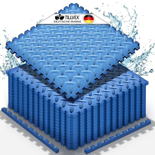 tillvex® Juego de 36 alfombrillas de protección para piscina | Alfombrilla para piscina y piscina infantil | Alfombrilla de piscina al aire libre | Alfombrilla de protección térmica para piscina |