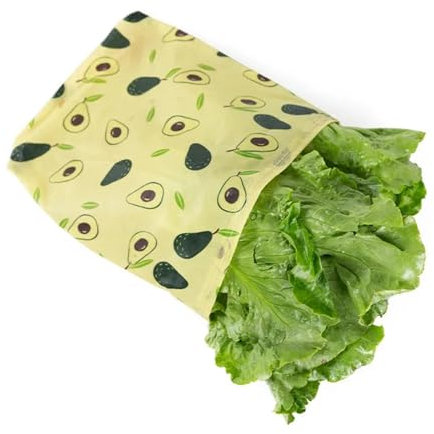 Sacchetto Per Pane 4 pezzi di cera d'api avvolgere il panno for la conservazione della freschezza, riutilizzabili for la cucina, frutta, alimenti, verdure(Green,33x35cm)