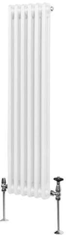 Radiatore Termosifone a 3 Colonne 1500 x 202mm Moderno Centralizzato Bianco in Acciaio Inox Verticale a Parete Cucina Soggiorno Bagno Kit di Fissaggio e Spazzola Inclusi