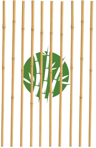 Canne Bambù Naturale per Piante – Tutori Giardino Orto, Sostegni Rampicanti, Paletti Pomodori Melanzane – Bastoni Bamboo Trapianto Piantine, Cannette da Esterno e Interno (Bambù (150 cm), 10)