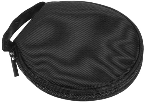 MOBUTOFU Porta CD Estuche Redondo de Tela Oxford Capacidad para 20 Discos, Diseño Compacto y Cremallera para Almacenar Dvd y CD en Videos y Juegos