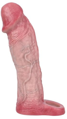 Realistic Penis Sleeve Male Sex Toys for Men, Male Enlarge Girth Cock Sleeve, Silicone Penis Extender for Enhanced Erection, Reusable Penis Ring Adult Toys Sex Toys4couples Men Couples (ADL5081)