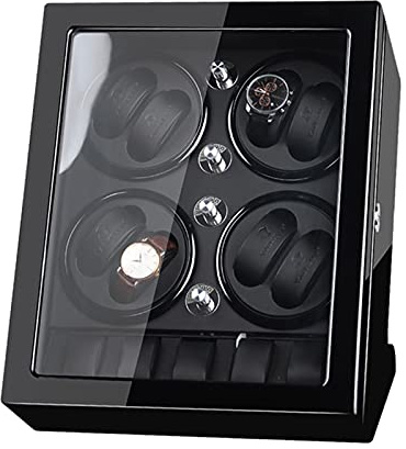 MYUYEE Caja De Exhibición para Relojes, Estuche Enrollador De Relojes De Alta Gama, Caja Enrolladora De Relojes Automática para 8 Relojes + 5 Almacenamientos Adicional(Negro)