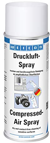 WEICON Druckluft-Spray, 400 ml, Druckluft-Dose inkl. Sprühschlauch, trockene & berührungsfreie Reinigung