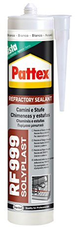 Pattex Sigillante Refrattario FR 999, Sigillante per Camini e Stufe, per Giunti Esposti alla Fiamma, Silicone per Barbecue, Silicone Grigio, Cartuccia da 300ml