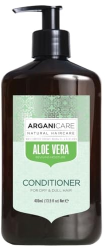 Arganicare | Produktreihe Aloe Vera | After Shampoo revitalisierend | Aloe Vera | spendet Feuchtigkeit & stärkt intensiv | Glanzeffekt | Hoher Schutz | stumpfes Haar sehr trocken und krauses Haar |