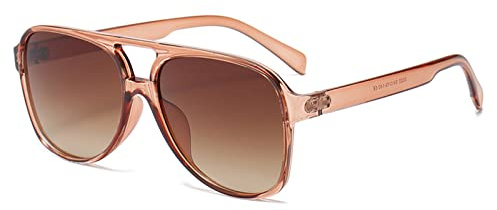 YAMEIZE Lunettes de Soleil Rectangulaires Rétro Vision Nocturnepour Femmes Hommes Lunettes de Protection UV400 Carrées à Double pont pour la Conduite