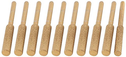 Qeunrtiy Kit de Afilador de Cadena de Motosierra EléCtrica, Ruedas de Afilado de Chapadas en Titanio de 10 Piezas, Limas de 3/16 Pulgadas de Alta Dureza