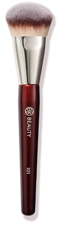 BK BEAUTY BRUSHES - 101 CONTOURED FOUNDATION BRUSH - Contoured Foundation Brush - Foundation Makeup Brushes - Face Brush For Liquid Or Cream Foundations