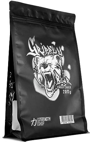 Strength Shop Magnesia Pulver 1x 200g (Sehr Fein), Boulder Chalk mit wiederverschließbarer Verpackung, 100% natürliche Kletterkreide, ideal für Kraftsport, Klettern, Turnen, Bouldern & Co.