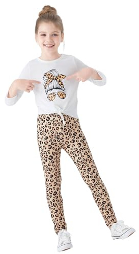 PATPAT Conjuntos de ropa para niña, ropa para niñas, mallas de ciclista para niños, camiseta de manga corta + top deportivo, leggings, pantalones cortos, chándal para niñas, adolescentes, ropa
