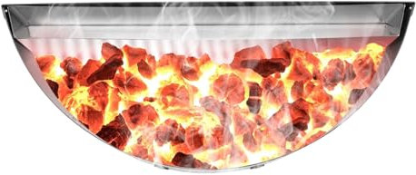 Panier à charbon en acier inoxydable - Bac à charbon pour barbecue - Grand panier à charbon avec réservoir d'eau - Panier à charbon de bois - Accessoires de barbecue - 53 x 20,5 x 10,5 cm