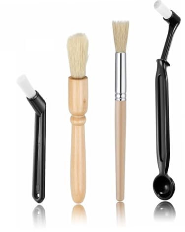 KGDUYC 4 PCS Cepillo de Limpieza Café, Cepillo de Molinillo de café Coffee Grinder Brush Juego de Limpieza Limpiador de Cepillo de Café Cepillo de Madera para Café para Máquina de café expreso