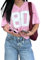 Damen Y2K Basketball-T-Shirt, kurzärmelig, V-Ausschnitt, Zahlendruck, übergroßes T-Shirt, lockeres Blokecore-Jersey, Shirt, ästhetische Streetwear, Pink B, M