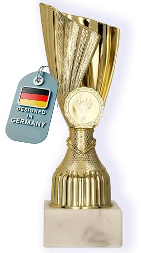 Larius Coupe (17 cm, 192 g) - Trophée personnalisable avec socle en pierre - Idéal pour les tournois, le football, les anniversaires d'enfants, les équipes et les récompenses - M3 (sans texte souhaité