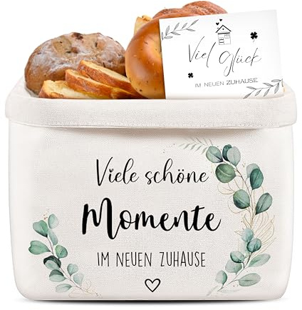 Brotkorb Einzugsgeschenke Wohnung-Viele schöne Momente Im Neuen Zuhause,Einweihungsgeschenk Haus Brötchenkorb, Geschenk zum Einzug,Einweihungsgeschenk Wohnung (Viele schöne Momente IM NEUEN ZUHAUSE)