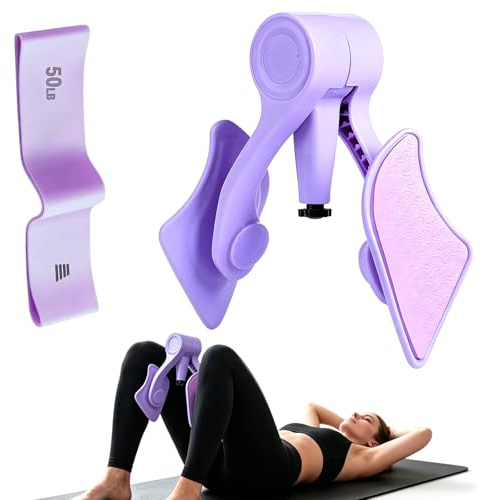 QingWing Thigh Master con Banda Resistencia 10-20kg Resistencia Ajustable | Entrenador Músculos Suelo Pélvico Mujer Entrenador de Piernas y Muslos, Multifuncional Abductores Maquina