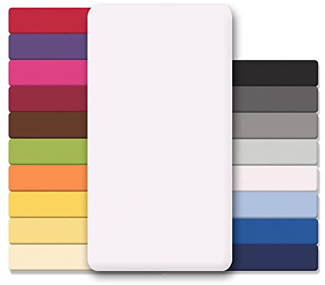 CelinaTex Jersey Spannbettlaken Lucina Doppelpack 140x200-160x200cm Schnee weiß 100% Baumwolle gekämmt bis 26cm Matratzenhöhe Spannbettbezug, Leintuch, Bettlaken, elastisch, Strech, Oeko-Tex