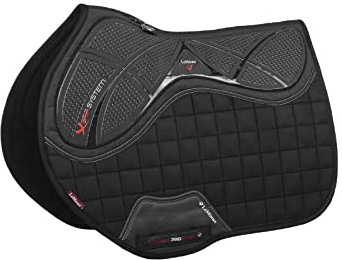 Lemieux Show Jumping EuroJump Tapis de Selle carré en Silicone X-Grip pour Chevaux, équipement et Accessoires d'équitation, Noir, Taille L