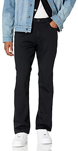 Amazon Essentials Herren Jeans, Slim-Fit-Stretch, Bootcut - Auslauffarben, Schwarz, 34W / 32L