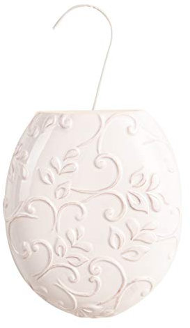 montemaggi Ovaler Luftbefeuchter mit Blumendekor aus Keramik, weiß, 15 x 4 x 18 cm